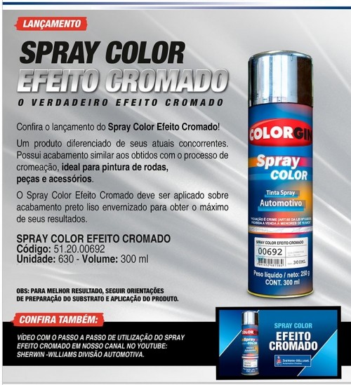 Spray Efeito Cromado - Tinta Cromo - Sherwin-Williams 