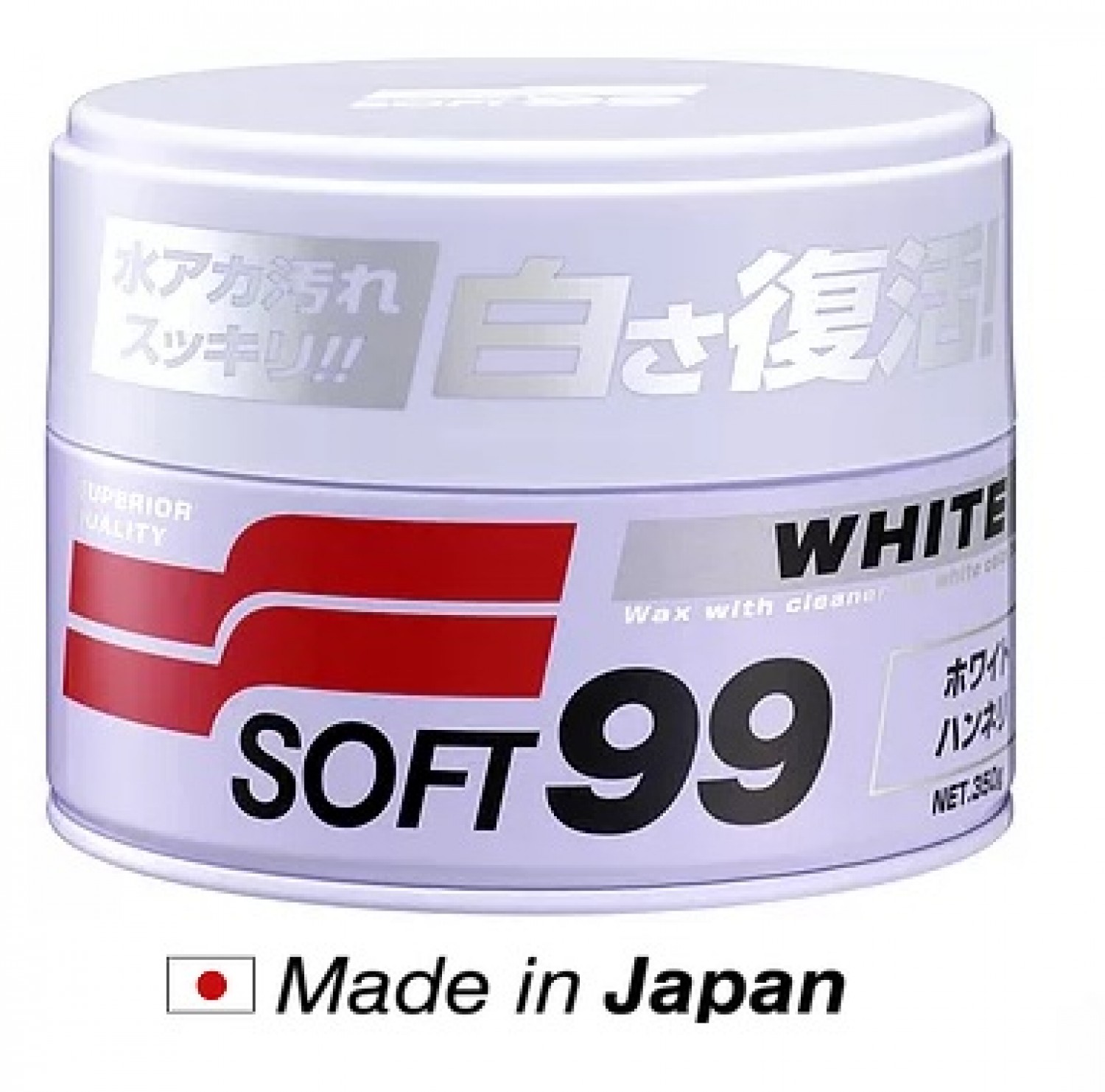 Cera de Carnaúba Para Carros Brancos/Claros - 350g Soft99 White Wax Cl‎eaner 